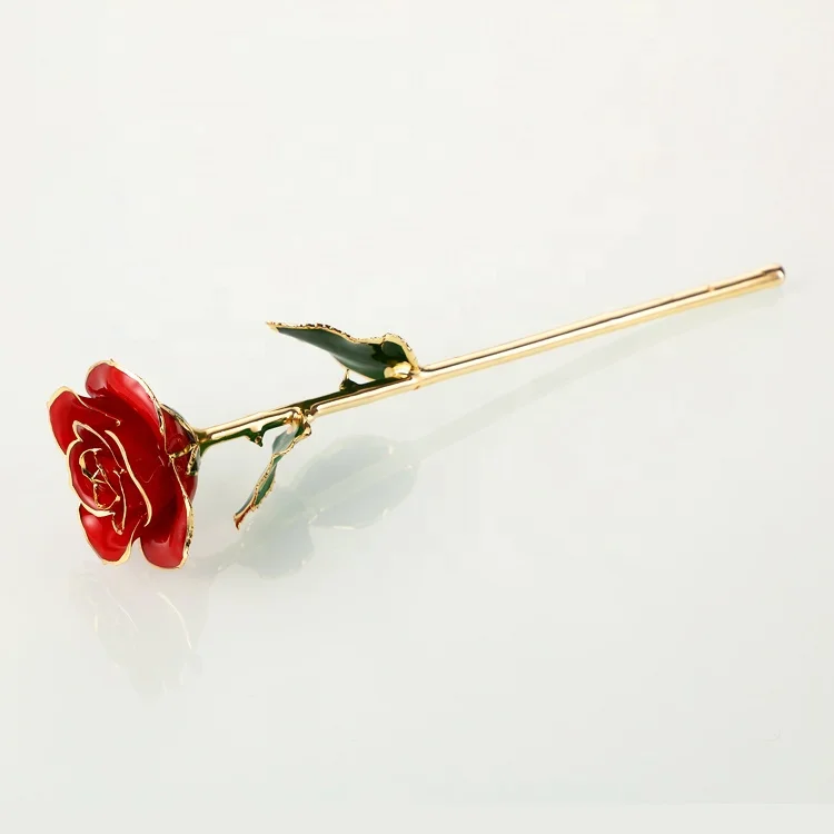 hot manufacture supply 24K gold plated real preserved fresh rose gold rose  for Valentines Day Direct Factory Wholesale