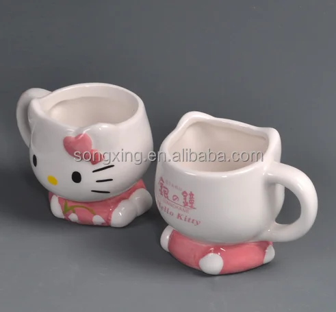 Personalized pink hello cat coffee cup ceramics