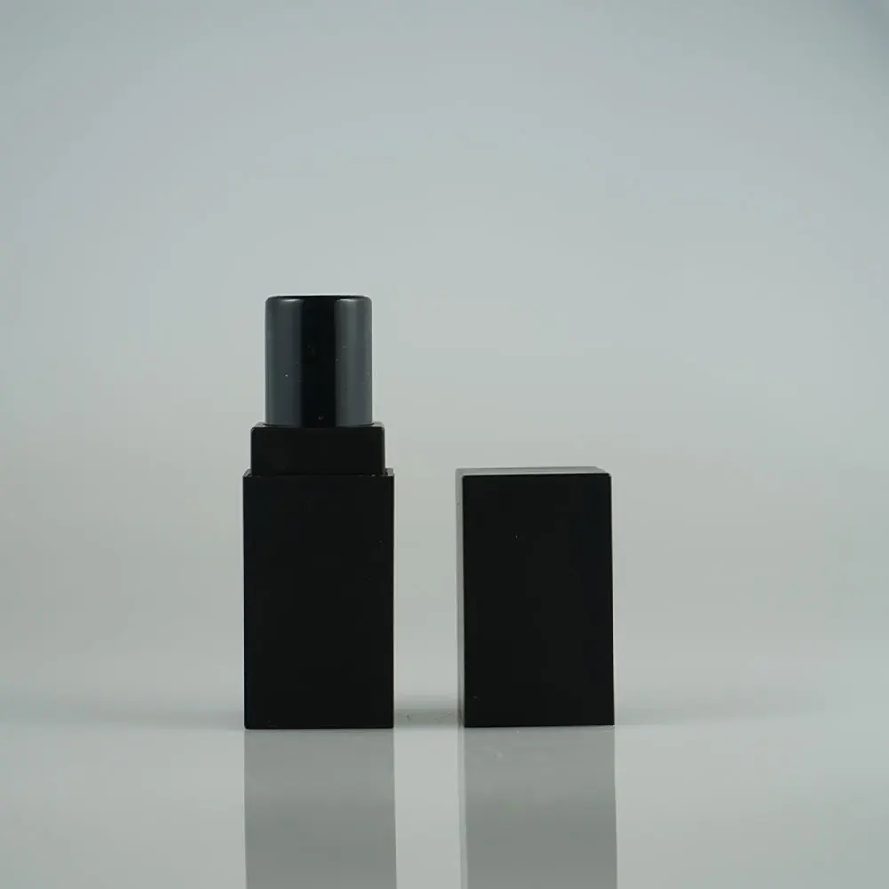 Trade assurance black 5g square lipstick tube / matte lipstick container /  lip balm tube