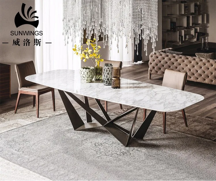 Modern dining room furniture luxury marble dining table set kitchen designs