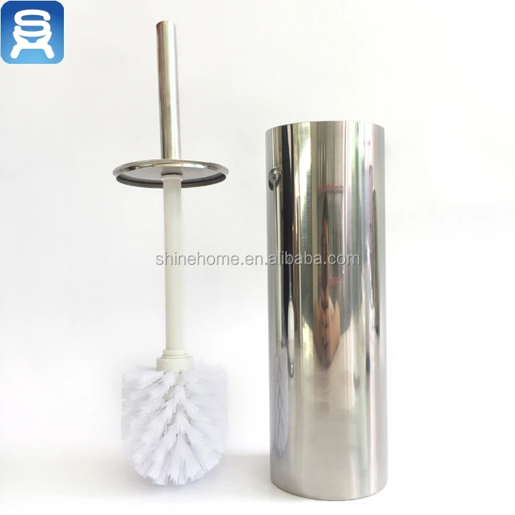 Hot sell bathroom accessory hardware metal hotel standing toilet bowl brush holder chrome plated
