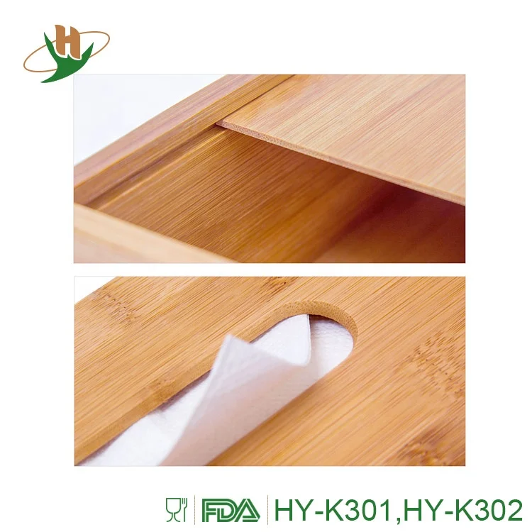 
Natural living eco-friendly rectangular bamboo wooden tissue box for wholesale 