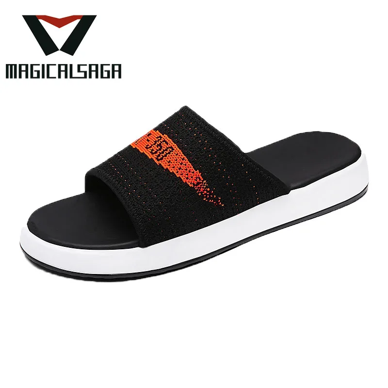 Jinjiang latest slipper top flyknit material men fashion casual sandals upper