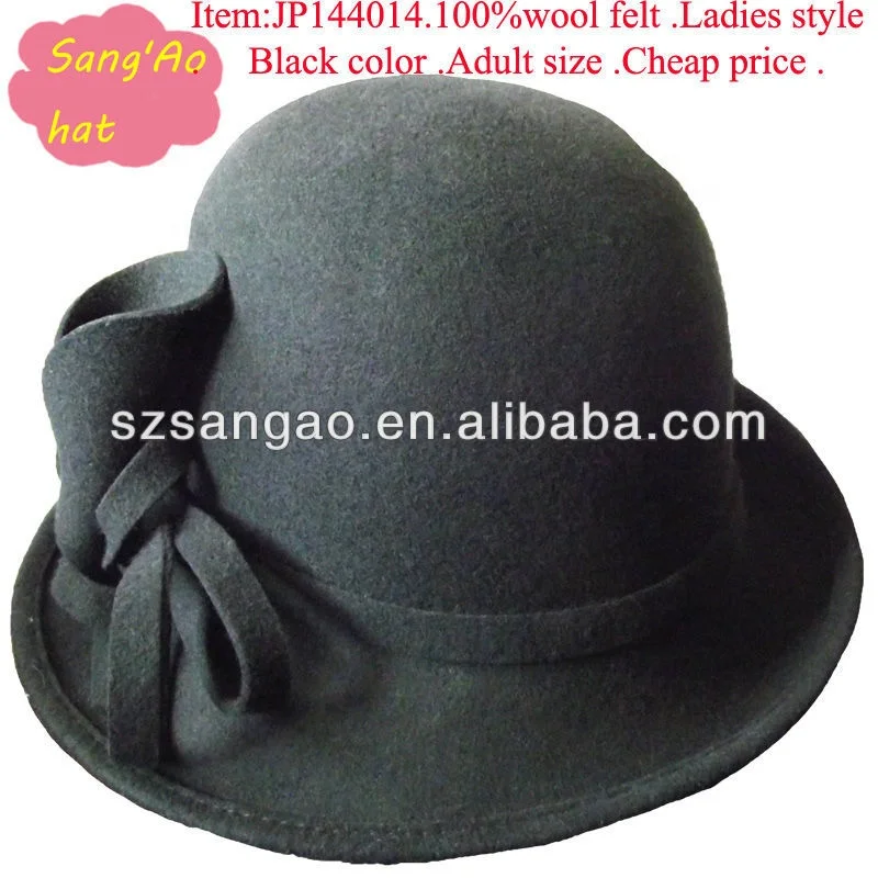 new Black wool church hat fur fashion style customization