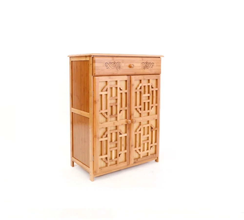
wholesale bamboo wood shoe rack cabinet furniture with drawers storage for home saving space 