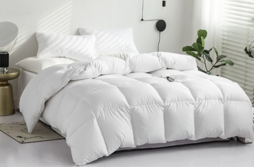 Big-OEM-Order-Service Goose Down Quilted Duvet White Feather Blanket hotel quilt