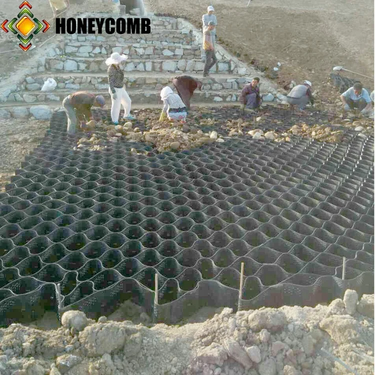 
plastic honeycomb gravel grid geocell stabilizer for driveways 