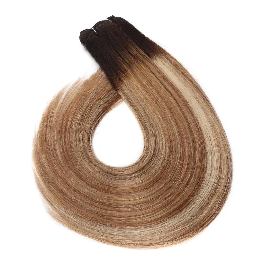 Top Grade Hot Sale In USA /UK/Germany/Spain Balayage Remy human  hair weft extension