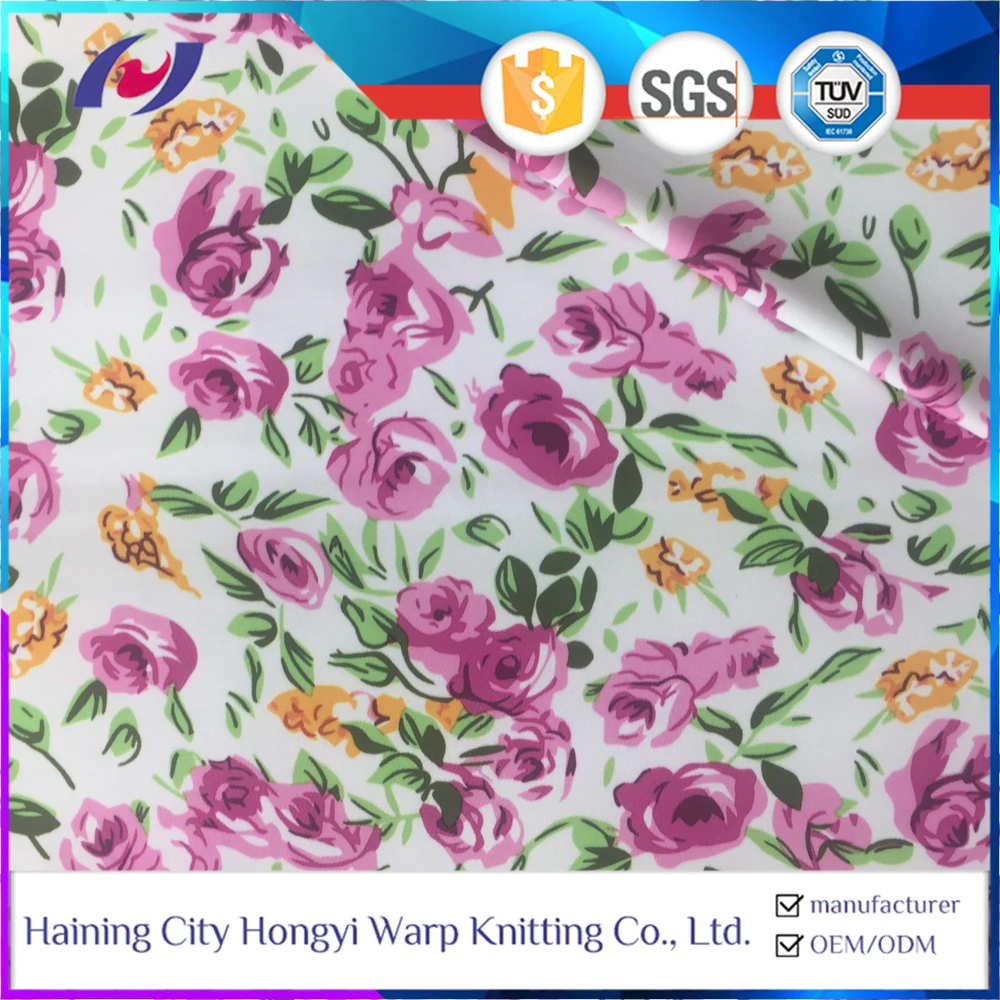 Personalized Full Dull Microfiber Floral Custom Digital Printed Stretch Polyester Spandex  Fabric for Swimwear Bikini