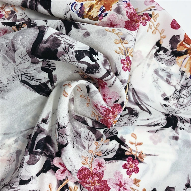 Top selling best quality cheap price factory direct digital printed raw sari wild silk fabric for sale