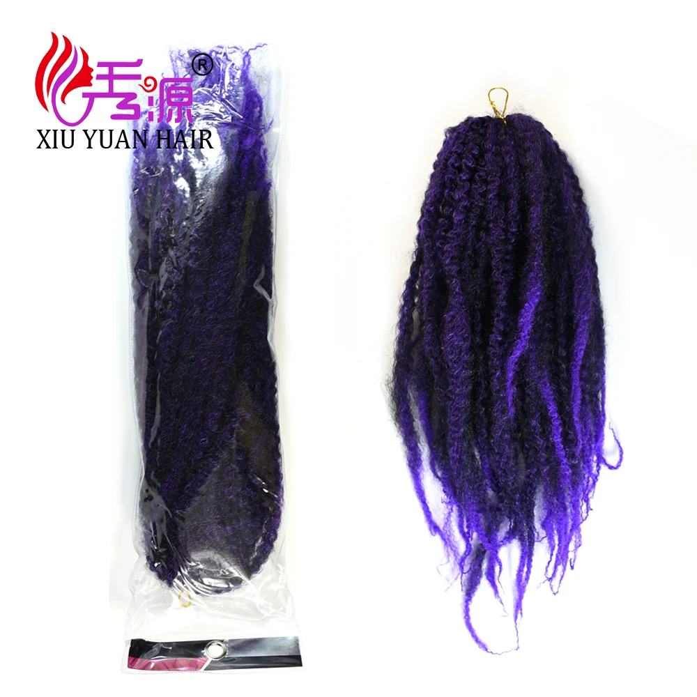 Wholesale 100% synthetic hair products marley afro kinky twist hair angels colored hair crochet braids