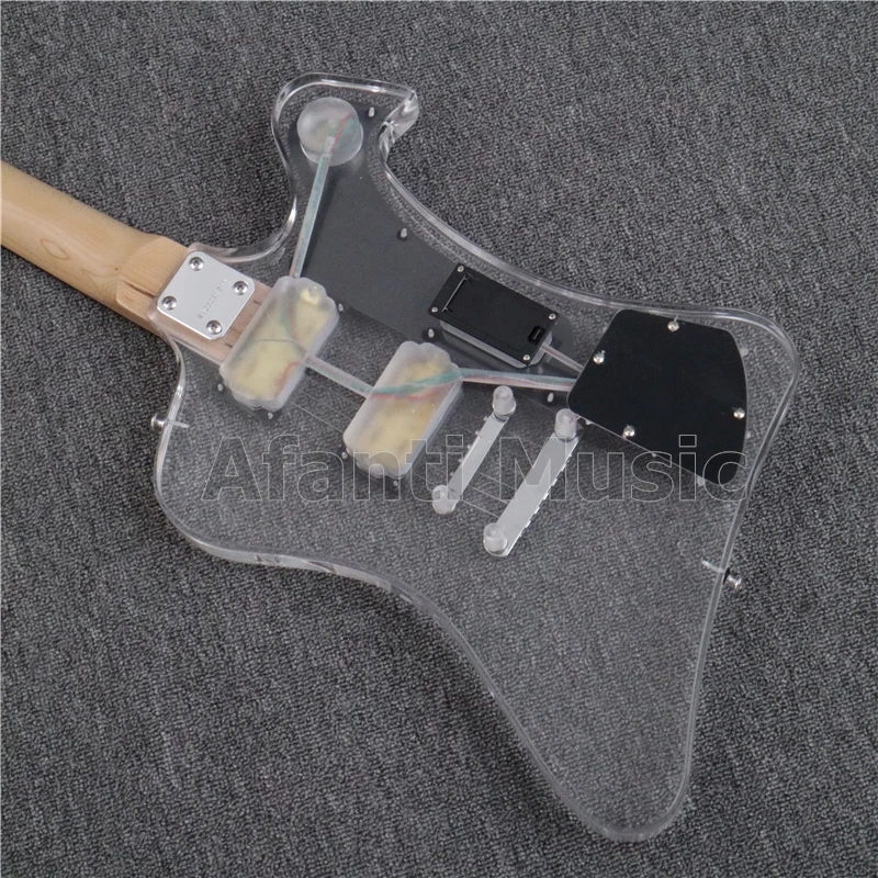 Afanti Music FB series Left hand Acrylic Body Electric guitar with White LED lights (PAG-134)