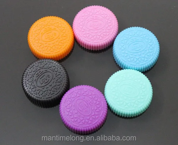 Cute Creative double filled biscuits shaped contact lens case
