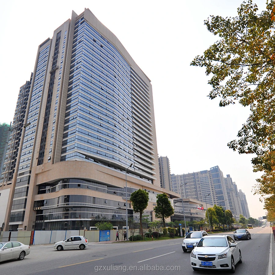 Алюминиевая стена-занавеска со стеклом