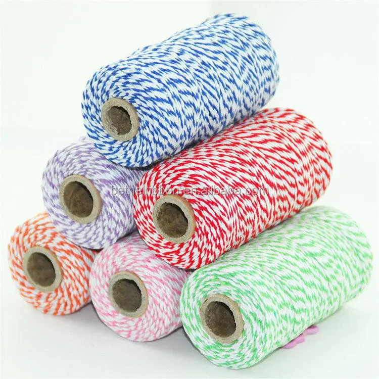 Natural 2mm 1.5mm 1mm baker butcher natural cotton twine rope cord yarn for DIY