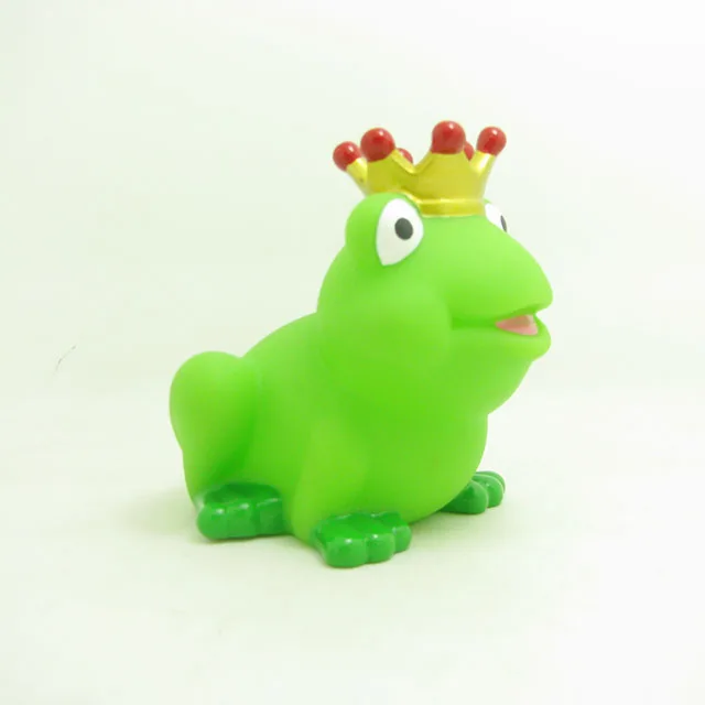 Rubber Green king Frog lovely Baby Bath Toy
