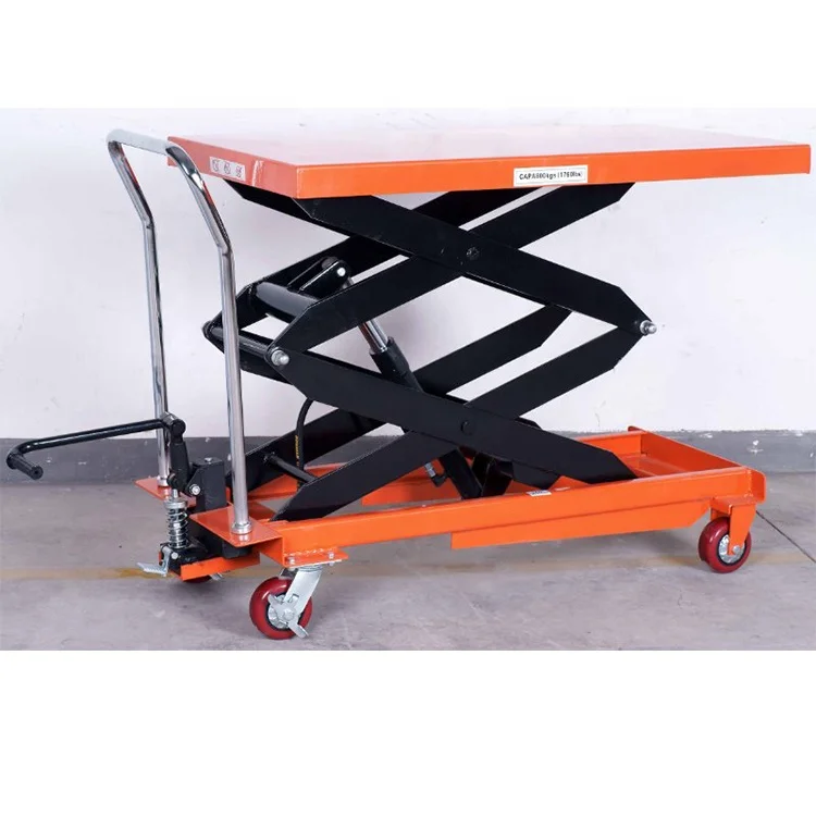 500KG PTH series three scissors type foldable manual hydraulic scissor lift platform lift table