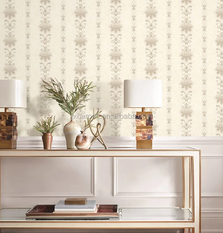 Beautiful Small Euro Flower Vertical Stripe German Wallpaper for Hotel and Bedroom