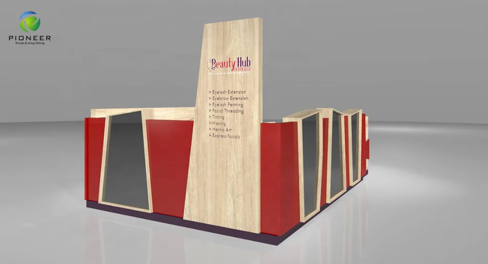 Customize OEM Mall Salon Beauty Nail Eyebrow Bar Kiosk 3D Design Freely