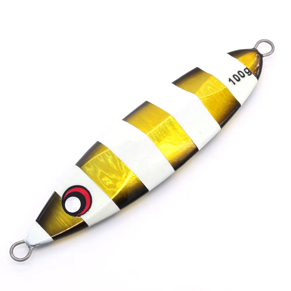 Castfun 60g 80g 100g 150g METAL SLUG Slow Pitch Metal Jigs GLow Saltwater Fishing Jigs Pesca Fishing Lures For Tuna