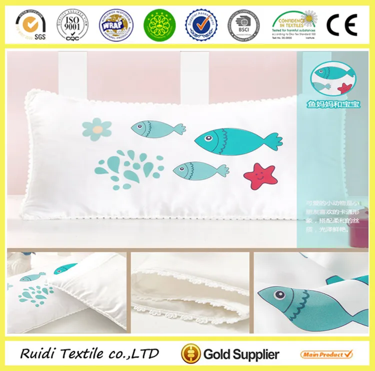 100% natural silk cartoon animal design printed toddler kids baby pillow case for bedding use