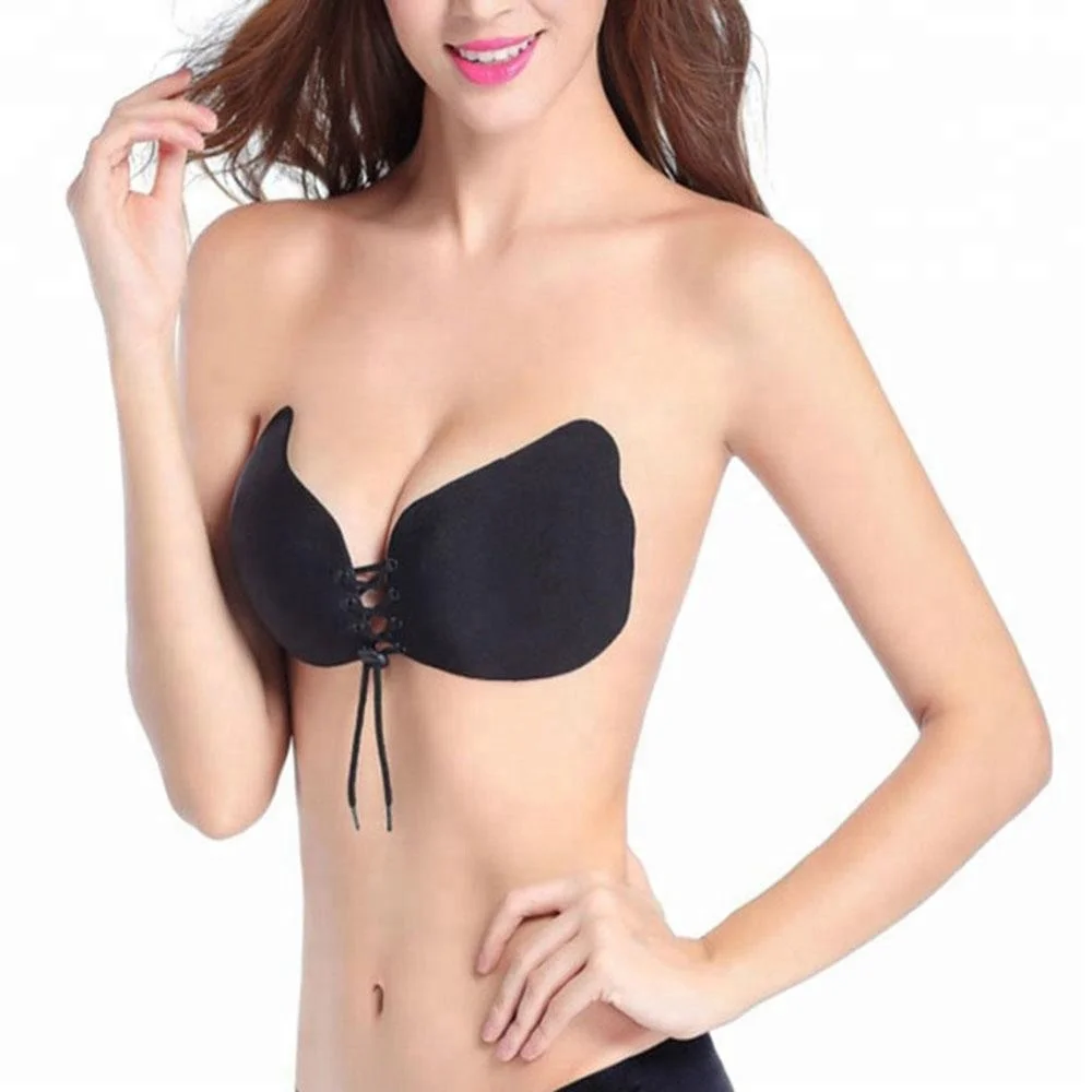 2019 latest fashion sexy strapless invisible Bra Wholesale push up silicone strapless backless adhesive backless bra stocklots