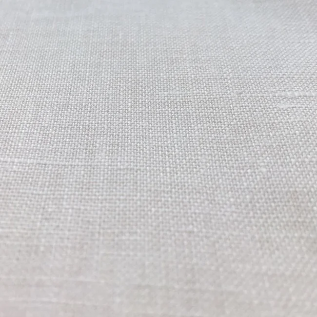natural breathable wholesale 100% pure white linen woven fabric for cloth