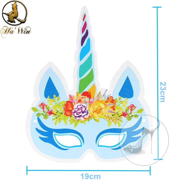 New Style 12pcs Kids Birthday Unicorn Paper Masks for sale