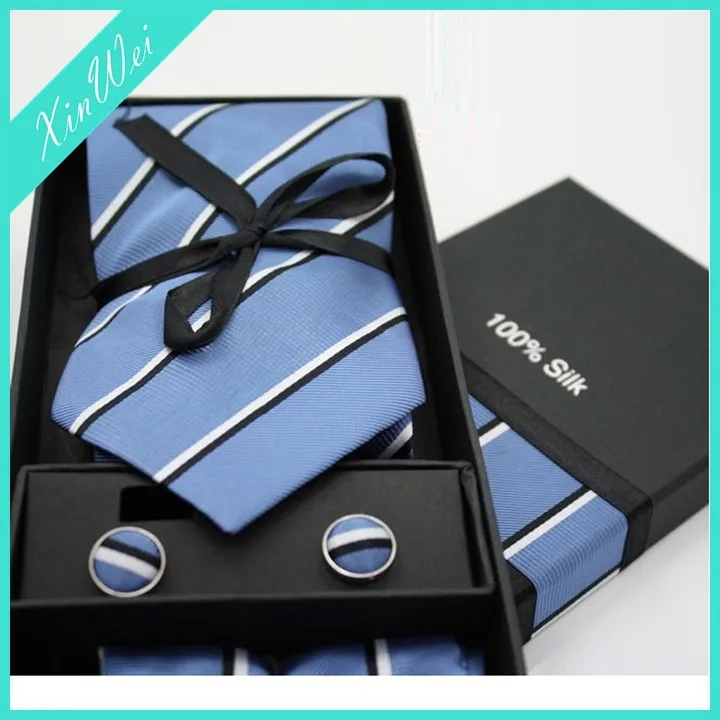 Wholesale business fashion corporate gifts tie and cufflink box necktie set