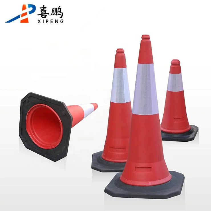 100CM Orange PE Highway Traffic Cones For Road Safety