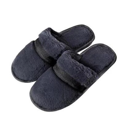 Winter home indoor keep warm thick soles men and women plush cotton slippers