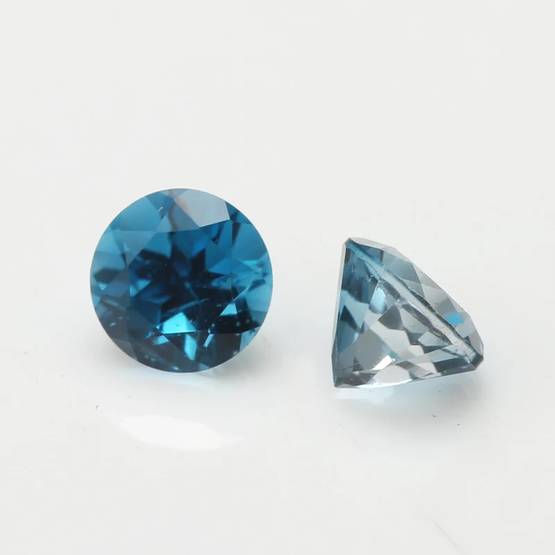 Stone High Quality Topaz Round Perfect Cut Gemstone Natural London Blue Topaz Loose Natural Citrine Color Play or Fire OEM&ODM