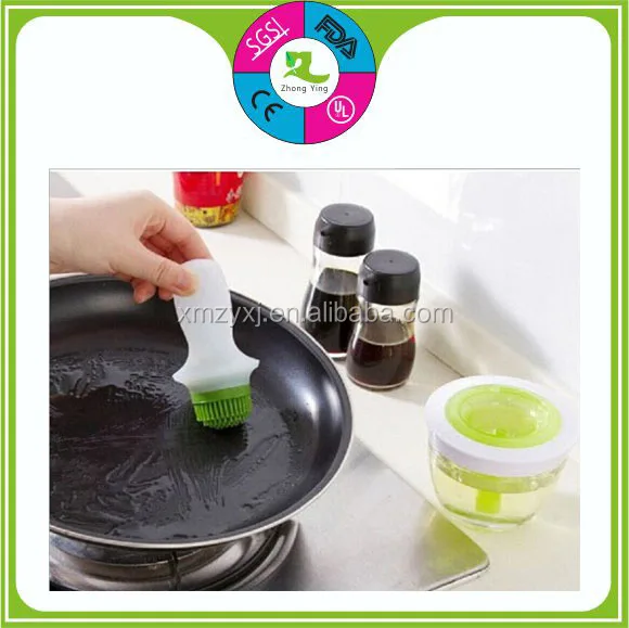 Heat resistant silicone oil brush with glass bottle,BBQ brush set,basting brush set