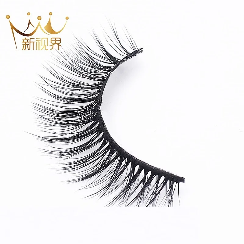 Private label Custom Eyelash Packaging 100% Faux mink fur strip eyelashes Korean human hair