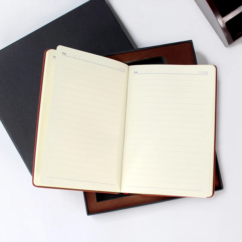 Hight quality eco friendly cheap custom waterproof thick PU notebook wholesale gift set with gift pen