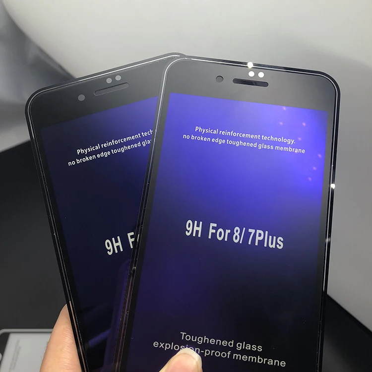 3D Full Glue Anti Blue Light 3d Silk Print for iPhone 7 8 plus Screen Protectorfor iPhone X 7 8