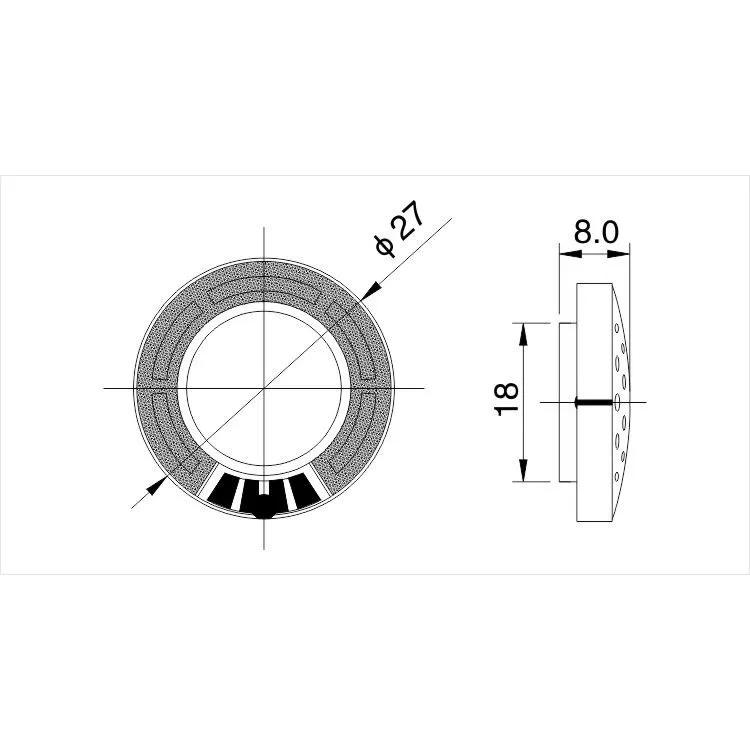 micro thin  headphone  Speaker 27mm 32ohm 20mW Speaker Unites with Cover