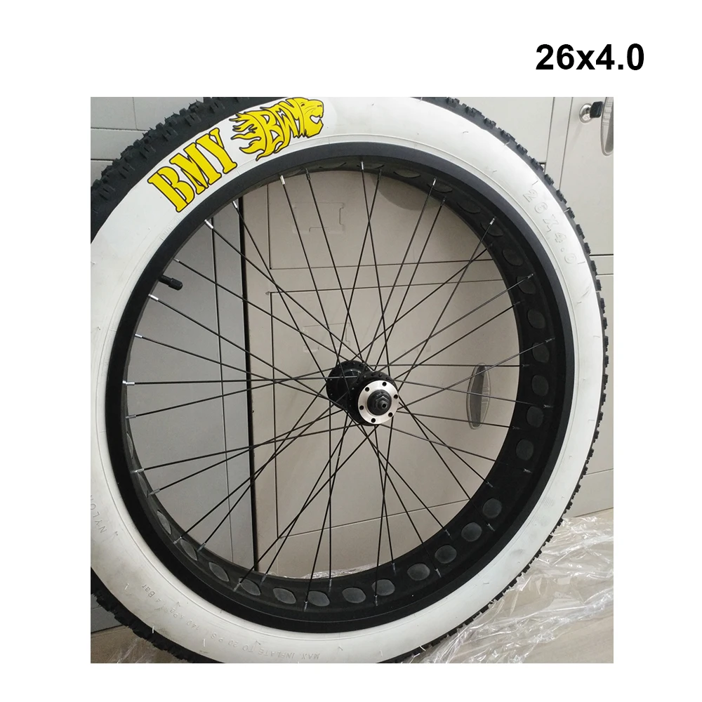 Factory supplies good quality white wall tire 26*4.0 bicycle fat wheel set