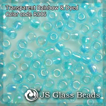 High Quality Fashion JS Glass Seed Beads - R006# Rainbow Dyed Aqua Blue Transparent Rocailles Beads For Garment & Jewelry