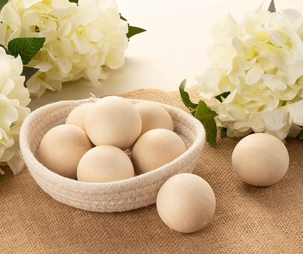 Wood Ball Unfinished Wooden Beads Mini Round Craft Balls for DIY Projects Kids Arts and Craft Supplies