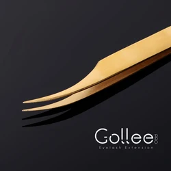 Gollee Stainless Precisely Sample Lightweight Japan Gold Lash Tweezer Volume Eyelash Tweezer