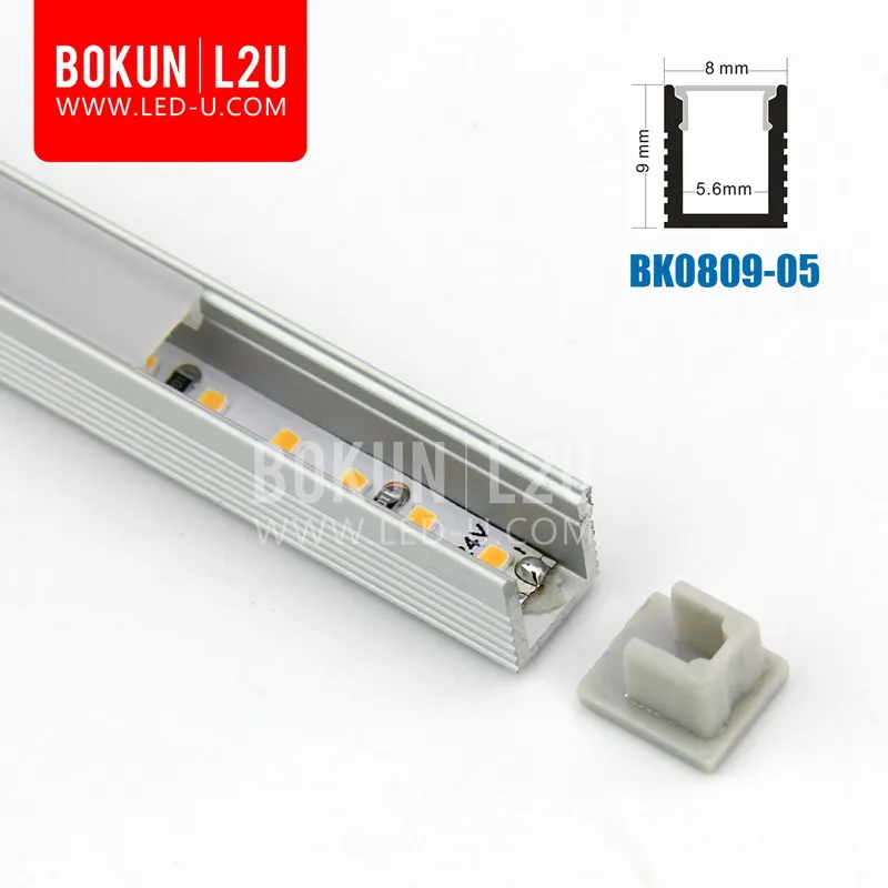 BOKUN High Alu 1m 2m 3m Square Round Silver Black Customize Color Surface Mount Aluminum Profile for Light