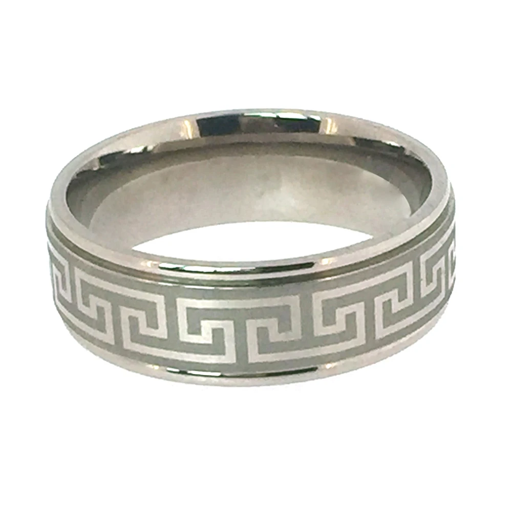 Smart cheap engraved hebrew stainless steel spinner rings