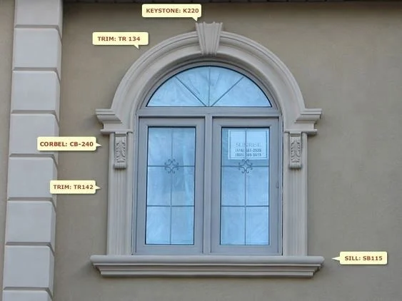 Beautiful stone marble granite window frame