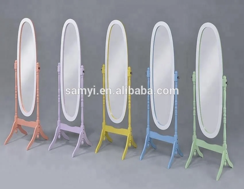 
Swivel Wooden Oval Shape Cheval mirror 