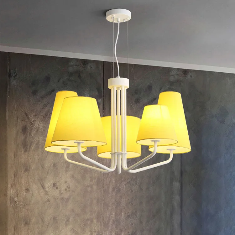 
Hot Selling 6 lamp Modern decorative pendant lighting chandelier yellow white green 