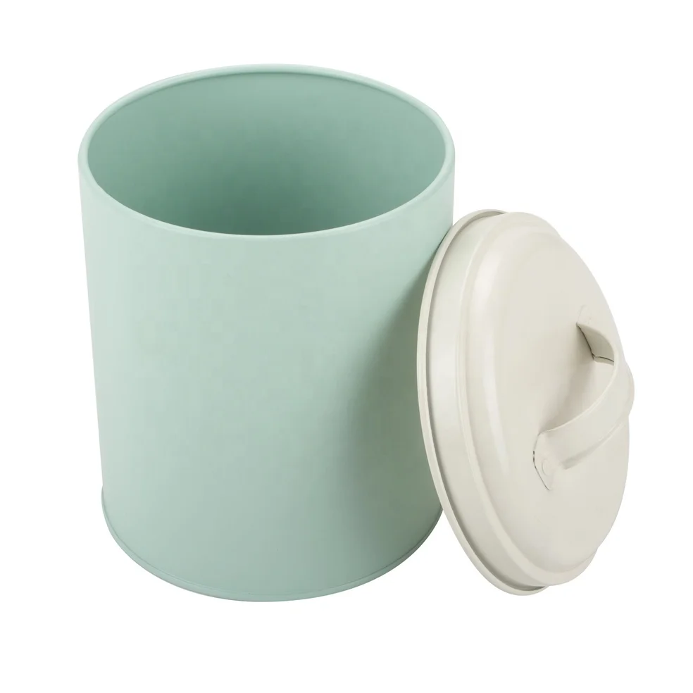 Pink Retro Vintage Oval countertop corner LFGB Galvanized Kitchen Coffee Tea Biscuit Sugar Bread Enamel Canister Set of 5