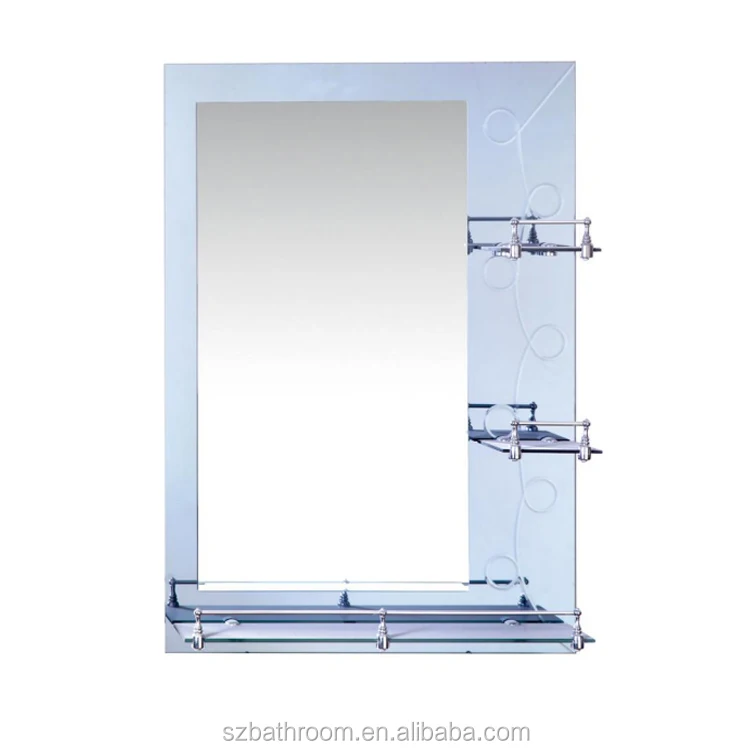 China Mirror Factory Bathroom Mirror With Shelf For Sale