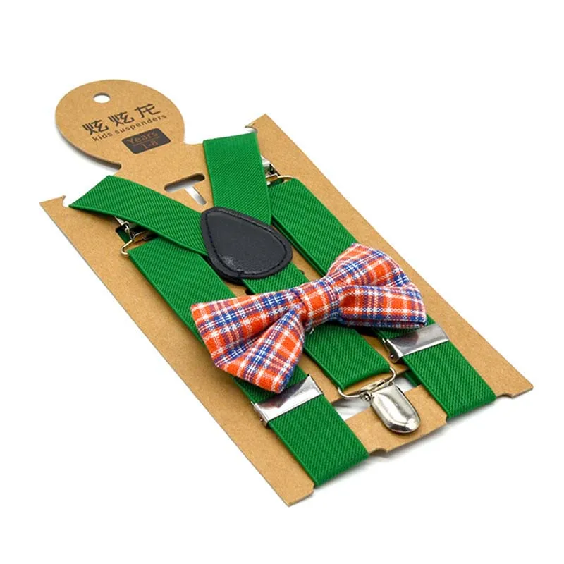 Рост 80-150 см; Детские брюки на подтяжках; Комплект с галстуком-бабочкой для мальчиков и девочек; Школьная детская одежда; Эластичный и удобный материал