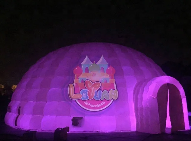 Best Quality FR Treated Outdoor Led Lighting Air Igloo 200 Person Inflatable Domes 15m